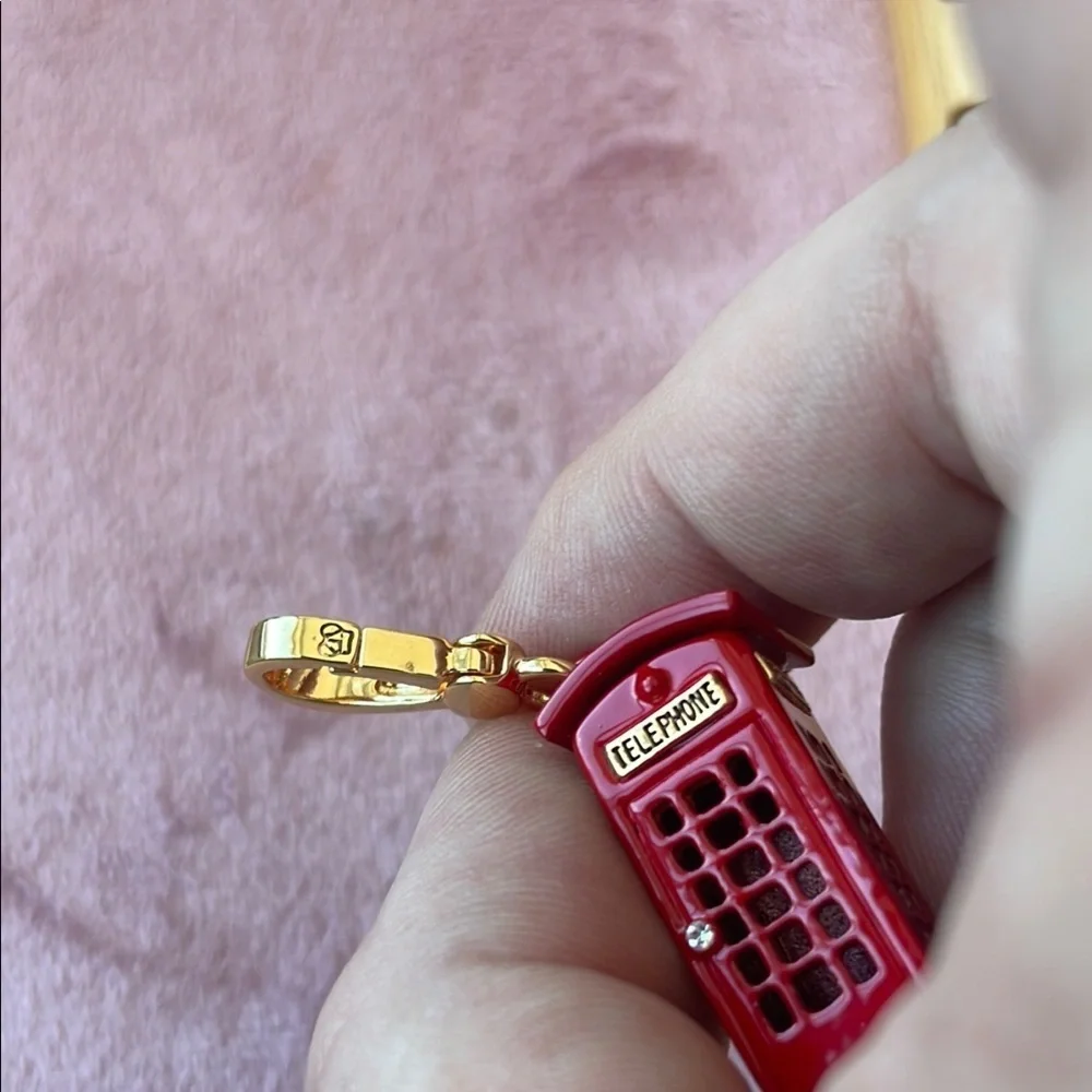 Juicy Couture Red Telephone Booth Charm Gold Tone